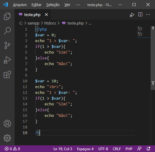 Fazendo comandos de if e else no PHP de forma simples