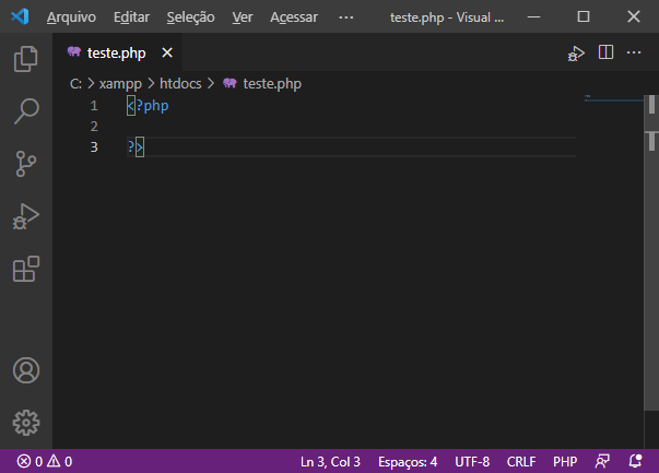 Criando tags para código PHP no VSCode