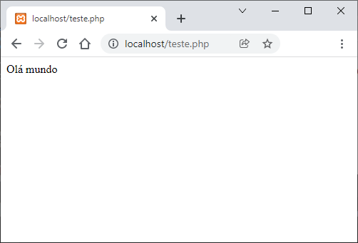 Olá Mundo printado na tela do navegador com PHP de forma simples