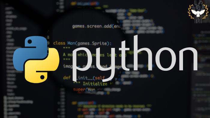 Programação para iniciantes: ilustração linguagem Python - logo com um código